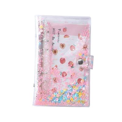 China Easy Flow Journaling Design Special Sequin Plastic Cover Custom Size Binder Design Notebook Diary For Students for sale