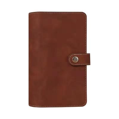 China Easy Writing A6 Size PU Loose-leaf Zipper Pocket Notebook Soft Leather Cover Diary Binder Can Hold Cash for sale