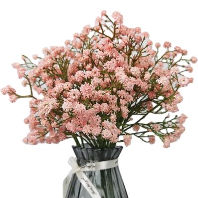 China Long Stem Pink Babysbreath Durable Plastic Babies Breath Artificial Porcelain Flower for sale