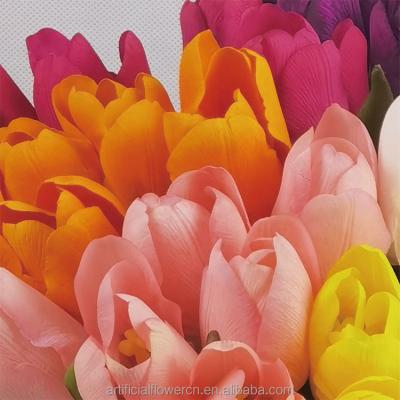 China Table Bridal Silk Decoration Arrangements Artificial Tulips Bouquets Flowers For Weddings for sale