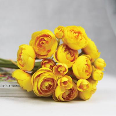 China Hot Selling Multi Colors Artificial Flower Ranunculus Home Living Room Fake Flowers Decoration for sale