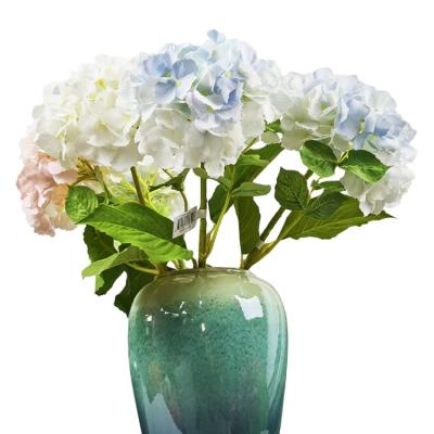 China Real Touch Big Stem Hydrangea Plastic Flores Durable Wedding Artificial Flower From China Wholesale for sale