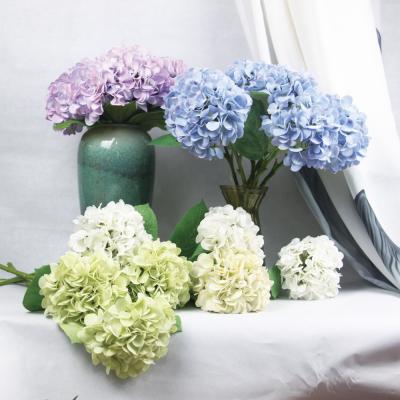 China Traditional Decorative Real Touch Hydrangea Bouquet Fake Hydrangea Artificial Flower for sale