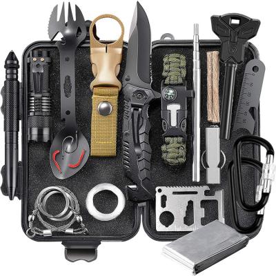 China Survival Equipment Adventure Suit Disaster Prevention Doomsday Toolbox Multifunctional Outdoor Whistling Flint Survival for sale