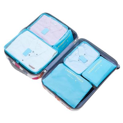 China 6pcs/set Fashion Women Men Travel Bag Tote Cubes Waterproof Luggage Clothes Store Matching Pocket for sale