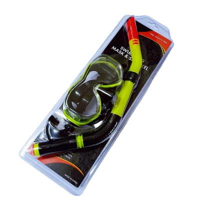 China Hot Selling Big Frame 180 Wide View PC Silicone Lens Strap Free Dive Snorkeling Mask And PVC Snorkel Set for sale