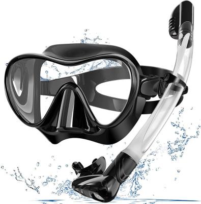 China Best Selling 180 Wide Sight Anti-Leak Adjustable Strap Half Face Diving Mask Set Snorkeling Equipment for sale