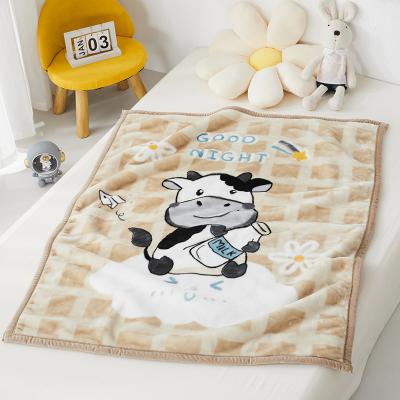 China New Double Layer Anti Dust Mite Children's Cartoon Fleece Blanket Soft And Warm Children's Quilt Thickened Baby Wrap Covering for sale