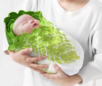 China Cute And Interesting Creative Covering Chinese Cabbage Flannel Baby Envelope Nap Blanket PORTABLE Warm Blanket for sale