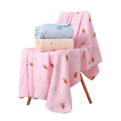 China Amazon Cotton Baby Blanket Bath Towel Super Soft Double Folded Warm Knitted Kids Blanket for sale