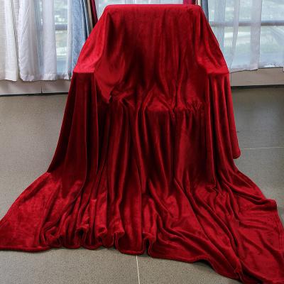 China Wholesale PORTABLE Super Soft Warm Flannel Blanket Solid Color Oversized Home Blanket for sale