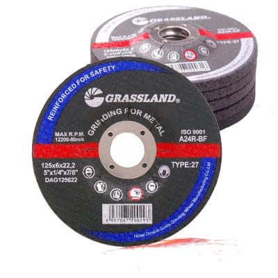 China Grassland Polishing and Grinding Abrasive Wheel for Carbon Steel 125X6X22 for sale