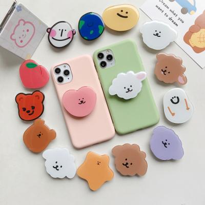 China Universal 3D Stand Cartoon Animal Phone Quicksand Fruit Holder For Cell Phone Ring Holder Bracket Smartphone iPhone for sale