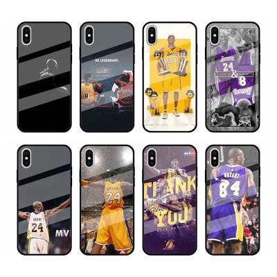 China Popular NBA Basketball Star Kobe Bryant Tempered Glass Mobile Phone Cover Phone Protector For Iphone 12 For Iphone 11 11Pro for sale