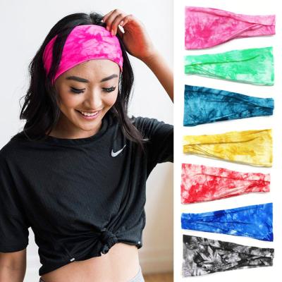 China Ribbon Outdoor Sports Dye Hair Decoration Tie Headband Running Yoga Headbands For Exercise for sale