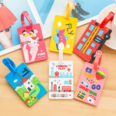 China Hot Popular Cartoon Famous Logo High Quality Hot Selling Baggage/Suitcase Logo PVC Luggage Tag Soft Strap For Travel for sale