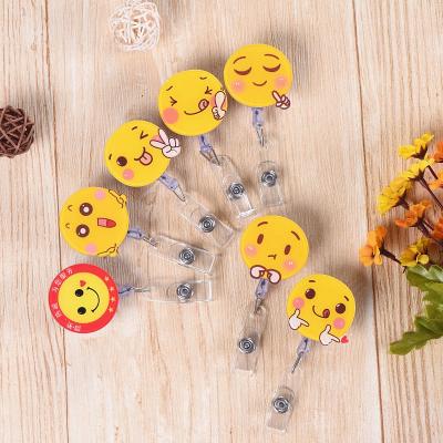 China China Manufacture Custom Smile Style Retractable Plastic Badge Reel Holder for sale