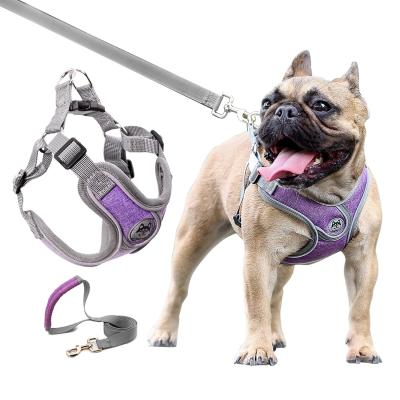 China Pet no outwear No Breathable Oxford Nylon Safety Padded Adjustable Sport Traction Dog Harness Adjustable Easy On-Off Vest for sale