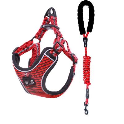 China Pet Outwear Adjustable No-Pull Vest Harness Reflective Dog Leash With Soft Handle for sale