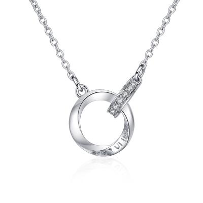 China High Quality Titanium Brass Mobius Ring Necklaces Unisex Platinum Jewelry From Factory Environmentally Friendly For Women Men for sale