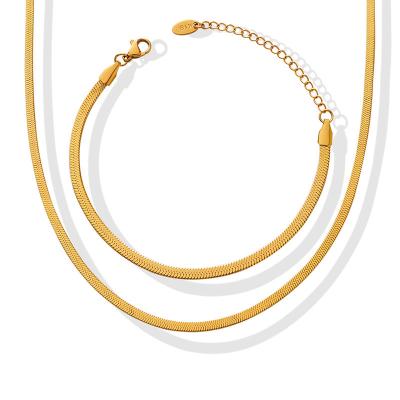 China Wholesale Trendy Women's Fashionable High Quality Gold Color Statement Stainless Steel Snake Choker Necklace Silver Chain for sale