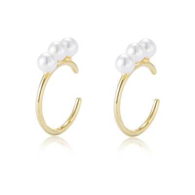 China Wholesale Pearl Lead Free Nickel Free 925 Sterling Silver Ear Cuffs Earrings For Women NO Pierced Cartilage Earring Accessories for sale