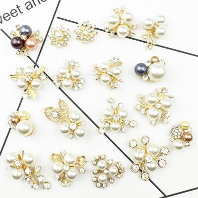 China Wholesale DIY Imitation Jewelry Making Crystal Rhinestone Flowers Connectors For DIY Jewelry Accessory Metal Alloy kc Gold/Pearl Silver Color for sale