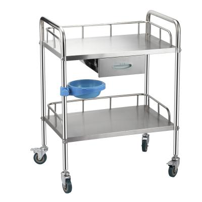 China Modern Manufacturers Hospital Furniture Stainless Steel Cart Wholesale Equipment Dressing Trolley for sale