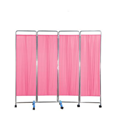 China Modern Quality Hospital Bed Folding Curtain Medical Cabinet Divided Curtain 4 Fold Examination Bed Room Divider Screen for sale