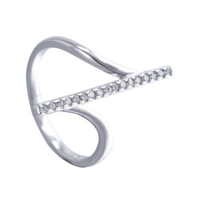 China Simple ring ready to ship! Simple Design 925 Sterling Silver Stick Shape CZ Full Finger Ring For Women for sale