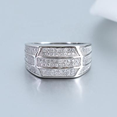 China 925 Sterling Silver Fashion Jewelry Rings Canton Fashion Jewelry Market Wholesale 925 Sun Diamond Rings Wedding Ring For Men for sale