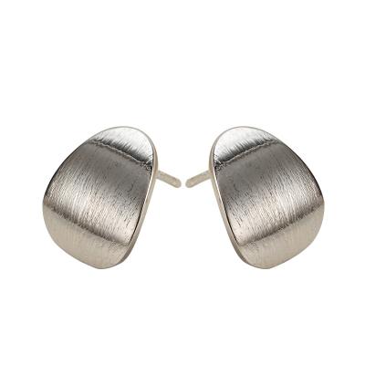 China 2022 FASHIONABLE Outdoor Italian Silver Fine Silver Brush 925 Sterling Earrings for sale