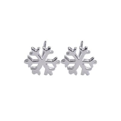 China Fashionable Silver Stud Earring from Sterling Silver Earlobe Jewelry 925 Sterling Silver Snow Flower Snowflake for sale