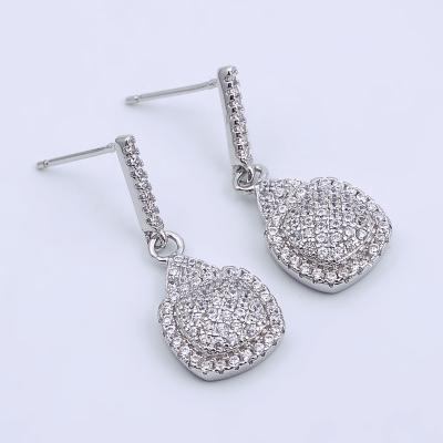 China Wholesale China City Fashion Accessories CLASSIC 925 Sterling Silver Long CZ Earring For Women for sale