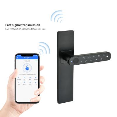 China Anti-Peep Code+Wrong-Try Lockout+Tamper Alarm Biometric Keyless Entry Door Handle Fingerprint Door Lock Smart Door Lock for Home Apartments Office Hotel for sale