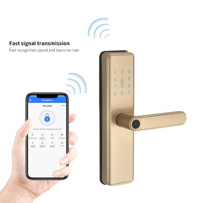 China Anti-Peep Code+Wrong-Try Lockout+Tamper Alarm High Security Electric Digital Fingerprint Smart Door Lock TTLOCK BLE Lock for sale