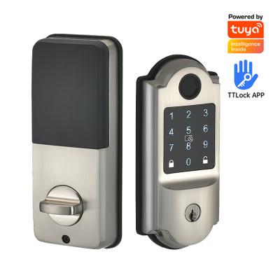 China Anti-Peep Code+Wrong-Try Lockout+Tamper Alarm TTLock Coded Digital Smart Lock Touch Screen Keypad Deadbolt Smart Electronic wifi Door Lock Single Latch Keyless Deadbolt Lock for sale