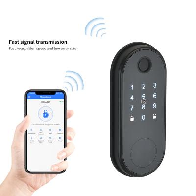 China Anti-Peep Code+Wrong-Try Lockout+Tamper Alarm TTLock Coded Digital Smart Lock Touch Screen Keypad Deadbolt Smart Electronic Door Lock Single Latch Keyless Deadbolt Lock for sale