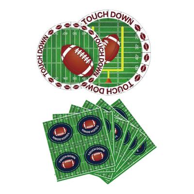 China Popular American Football Theme Party Decorations Banner Cutlery Set Kids Graduate Party Wall Decor Party Supplies for sale