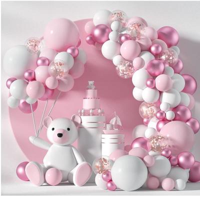 China Advertising Toy New 104pcs White Chrome Balloons Pink Rose Gold Confetti Balloon Garland Arch Kit For Baby Shower Bridal Shower Decoration for sale