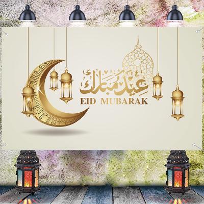 China Moon Minimalist Islamic Muslim Printing Eid Cloth Background Wall Cloth Decoration Tapestry Ramadan Hanging Cloth For Bedroom Decorations for sale