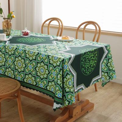 China 2022 Table Cover Oilproof Ramadan Tablecloth Eid Polyester Tablecloth Eid Party Decoration Placemat Napkin for sale