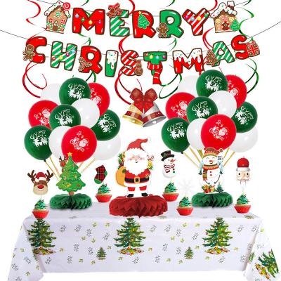 China Disposable Merry Christmas Decorate Tablecloth Special Spiral Merry Christmas Banner Cake Decor Christmas Stickers for sale