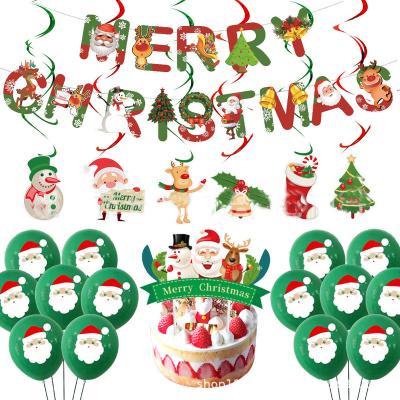 China For Merry Christmas 2022 Party Design New Christmas Party Snowman Santa Claus Letter Disposable Spiral Banner for sale