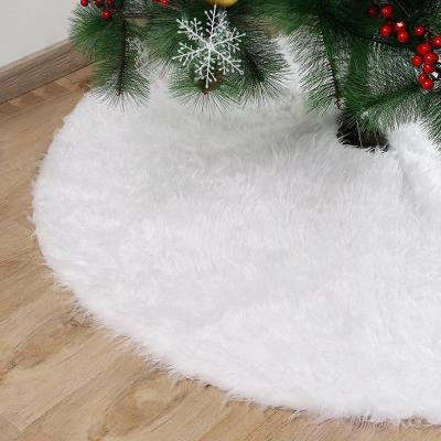 China Chirstmas Decor 2021 New Christmas Tree Skirt Decorations Tree Decor Party Supplies Sheer White Long Plush Christmas Tree Skirt for sale