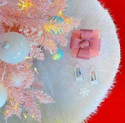 China Red Chirstmas Decor Wholesale Christmas Tree Skirt Decorations Tree Decor Party Supplies Pure Snowflakes Christmas Long Plush Tree Skirt for sale