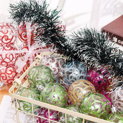 China Christmas Tree Ornaments New Arrival Christmas Ball Set 8cm Tree Pendant Round Shaped Balls Christmas Ornaments Christmas Tree Decoration Balls for sale