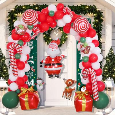 China Disposable Merry Christmas Decorate Lollipop Topper Balloons Gift Box Candy Cane Cake Decor Special Christmas Star Balloons Arch Kit for sale