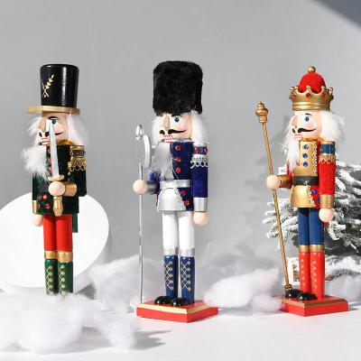 China Chirstmas Decor New Arrival 30cm Wooden Nutcracker Ornament Christmas Decoration Gift Nutcracker Soldier for sale