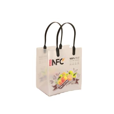 China Custom Logo Transparent Waterproof Pvc Tote Shopping Bag Gift Plastic Bag for sale